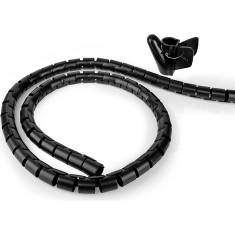 Gestion des câbles Bras spiralé 1 pièce Largeur maximale des cosses : 28 mm PE Noir (1/5)