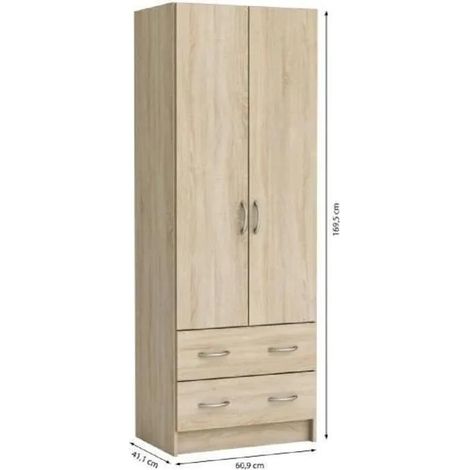 Demeyere DUAL Kleiderschrank Eiche gebürstet L 61 cm klassisch