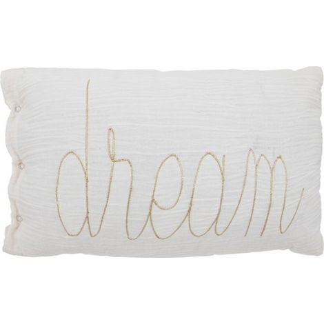 Coussin Déco Poétique 30x50cm Blanc (1/2)