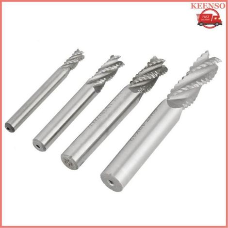 4pcs Fraise CNC, Acier Rapide, 4 Flûtes, M6 M8 M10 M12, Pour Machine à Graver (1/3)