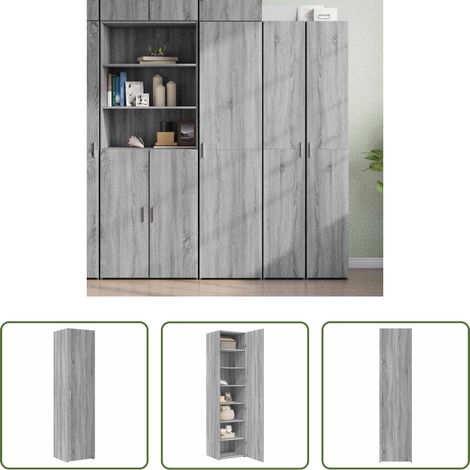 vidaXL Hochschrank Holz -  Highboard Grau Sonoma 45x42,5x185 cm Holzwerkstoff (1/5)