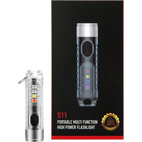 (Blanc) Mini lampe torche de camping LED d'extérieur, format de poche et longue durée de vie de la batterie. (1/5)