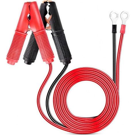 2 Pièces 30A Pince Crocodile Electrique 12V 24V Pince Crocodile Cable de Demarrage Voiture, Câble 14AWG, Bornes Rouge Noir pour Auto, Moto, Bateau et Chargeur, Robuste et Sécurisé (1M) (1/5)