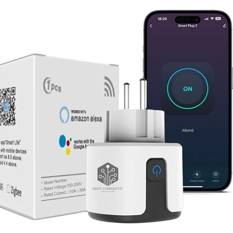 Prise Connectée - Smart Plug Connecté Wifi Bluetooth - Accessoire Maison - Prise Programmable - TYPE F (1/5)