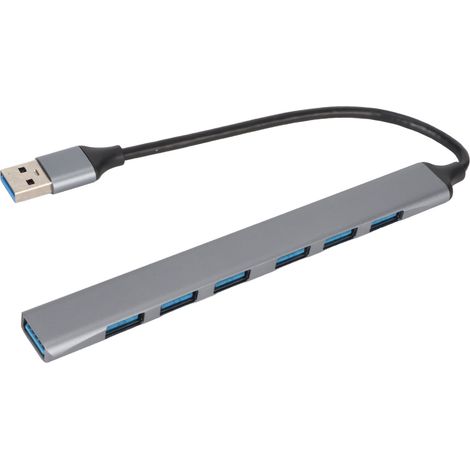 Hub USB 7 en 1 : 1 port USB 3.0 + 6 ports USB 2.0, station d'accueil pour clé USB, souris sans fil, clavier, ordinateur portable et PC (1/5)