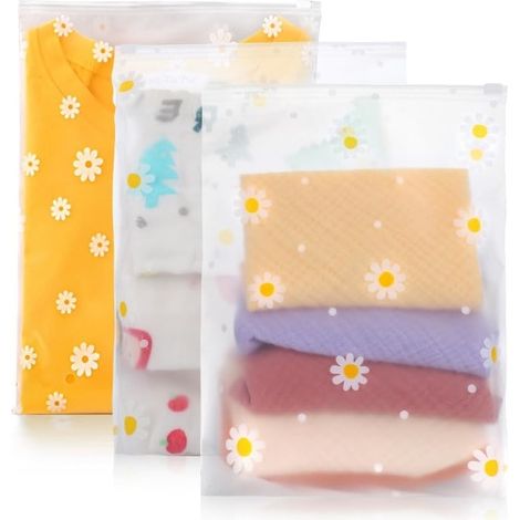 Lot de 25 sacs à fermeture zip réutilisables, petits sacs en plastique de 20 x 25 cm pour l'hôpital, les vêtements de voyage et le rangement.