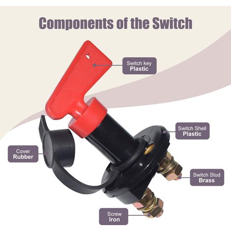 Interruttore di isolamento 12V/24V Interruttore di isolamento della batteria Max 200A per auto, camion, barca, veicoli Interruttore di spegnimento dell'alimentazione (1/4)