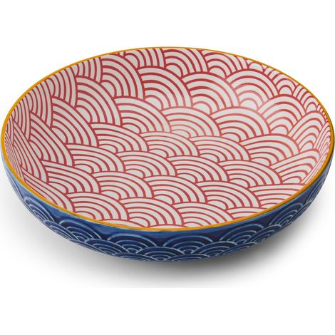 Mikasa blue arched pattern ceramic bowl, 21 cm