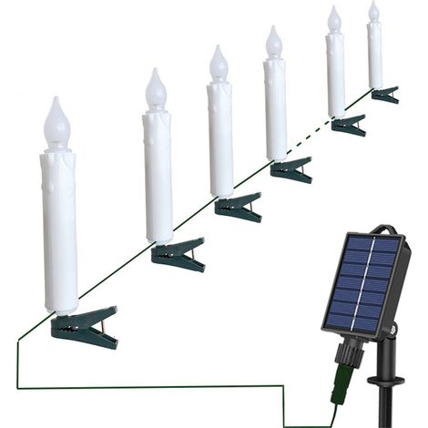 Bougie Led Solaire - Bougie Décorative Pour Arbre De Noël Extérieur - Avec Pince Pour Fixation - Lot De 1 (1/5)