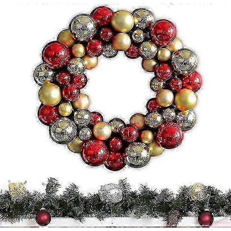 Couronne de Noël d'extérieur Boule de Noël Décorations de Noël à suspendre (1/5)