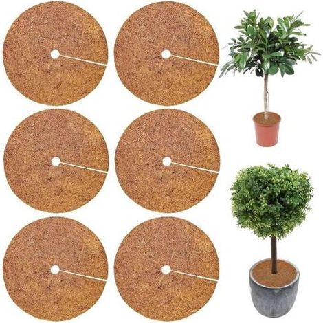 Tapis de Coco Plantes, 6 Pièces 30cm Disque De Protection Plante, Plantes Protection Tapis pour Protection d'hiver (1/5)