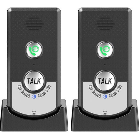Confezione da 2 citofoni wireless per casa, chiamata bidirezionale, citofono vocale portatile wireless a lunghissima distanza per anziani, comunicazione da una stanza all'altra, campanello di chiamata (1/5)