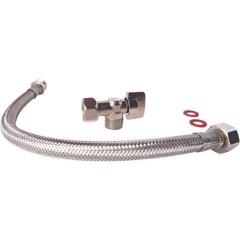 Kit de raccordement WC avec un robinet de WC, un flexible, 2 joints (1/3)
