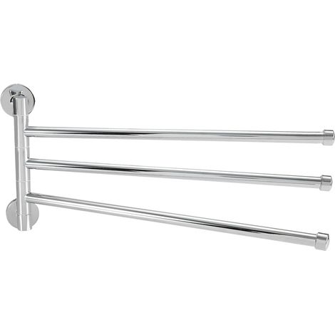 Porte-serviettes mural pivotant pour salle de bain (3 bras) (1/5)