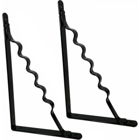 2 Pieces Iron Shelf Bracket, Triangular Floating Shelf Support, Wall-Mounted Partition Bracket, Tripod Frame Support (245×150mm) (1/5)