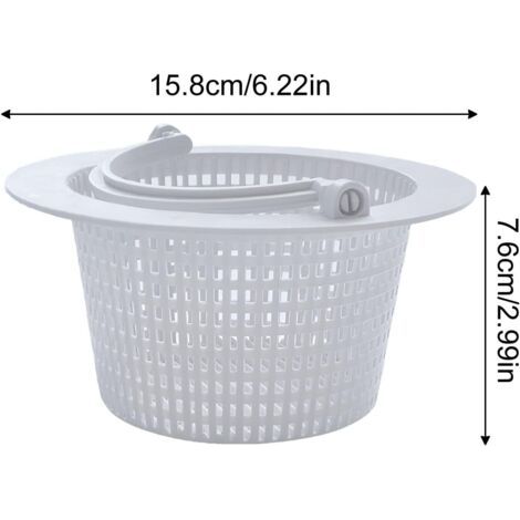 Panier rond pour skimmer de piscine hors sol, avec poignée pour Un Retrait Facile, Paquet de 2 - Diam 16 cm - Blanc (1/4)