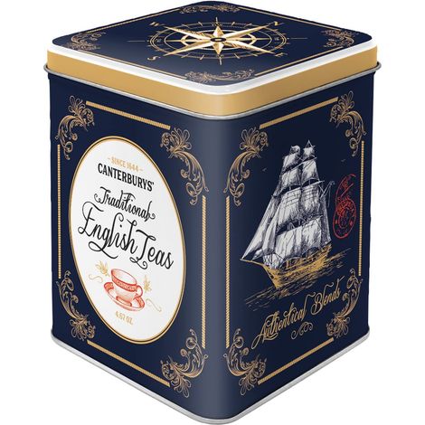 Nostalgic-Art Contenitori da tè retro, Traditional English Teas – Idea regalo per la cucina, per tè sfuso e bustine di tè, Design vintage, 100 g (1/4)