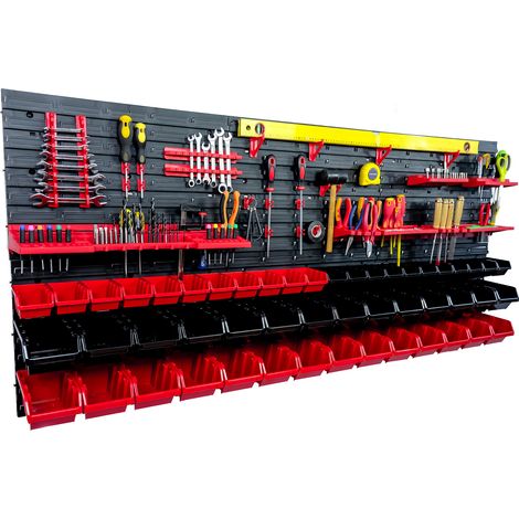Panneau à outils d'atelier 172x78 cm + 50 plateaux (1/5)