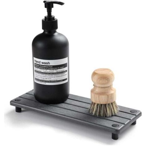 BUNTHAUS PA Étagère de rangement pour évier de cuisine, plateau de baignoire en terre de diatomées, tapis de bonde de robinet, dessous de verre, porte-savon, porte-éponge, 25,4 cm x 10,2 cm (1/4)