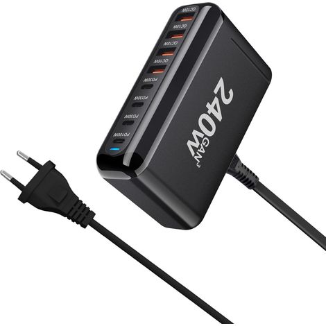 nitrure de galliumPDchargeur 240 WChargeur de bureauMultifonctionnelPDadaptateur(N195) (1/5)