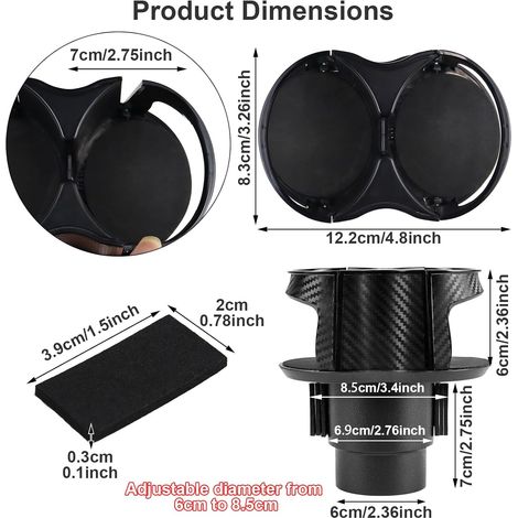 Tapis porte-gobelets universels JeiibrZui pour voiture - Dessous de verre antidérapants en silicone - Lot de 2 - Design noir et blanc pour BMW Série M, modèles X et plus encore (1/5)