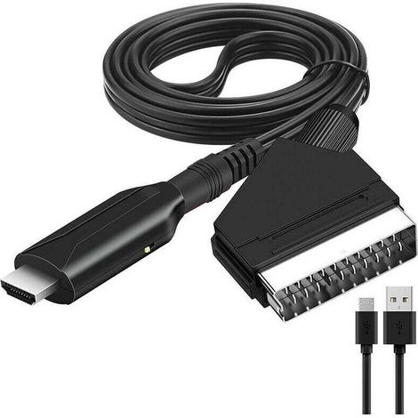 Adaptateur Péritel vers HDMI, Convertisseur Péritel vers HDMI avec câble HDMI, Scart vers Hdmi Convertisseur, pour Full HD TV 720P/1080P,Audio Vidéo pour Lecteur DVD Sky Blu Ray STB VHS Xbox (1/5)