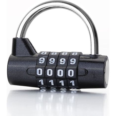 Serrure de mot de passe de porte, cadenas à combinaison de code à 4 chiffres, verrouillage de mot de passe de sécurité pour gymnase, école, valise de voyage pour casier d'employé (1/4)