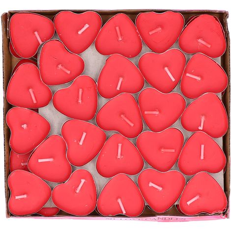 50Pcs HeartShaped Candle Romantic Love Tealight Candle for Wedding Birthday Holidays