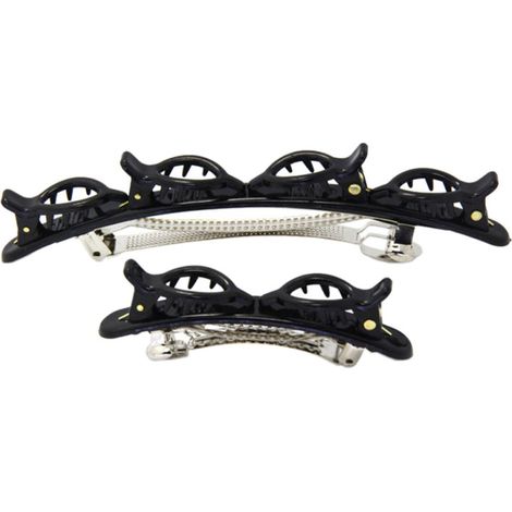 Diadema unisex con flecos y pinza, para hombre y mujer, estilo deportivo, doble fleco, pinzas para el cabello, juego de 2, color negro, con resorte.