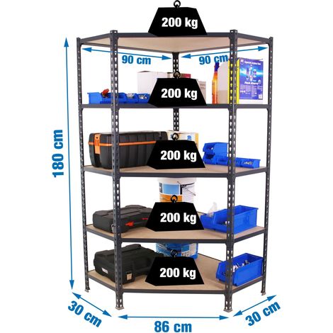 Simonrack MADERCLICK CORNER 5/300 Regal anthrazit Holz