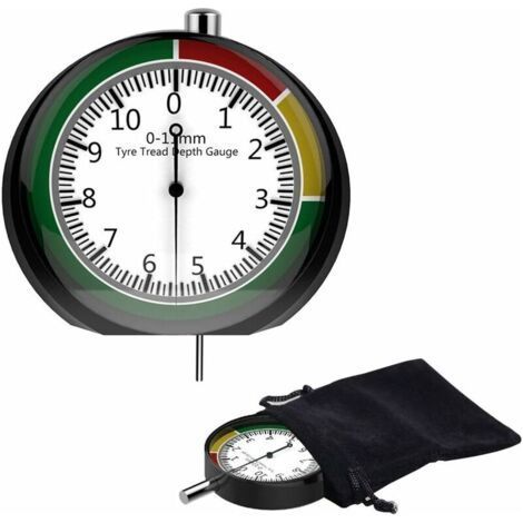 Tire Tread Depth Gauge 0-11mm Depth Measuring Tool with Tread Gauge Bag Tire Depth Measuring Tool, Universal (1/4)