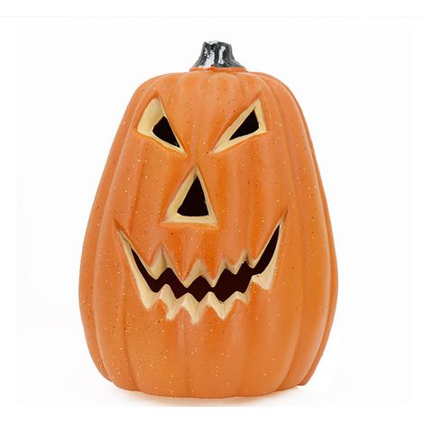 Citrouille Lumineuse Halloween - Citrouille Creuse en Plastique - Décoration de Table et Extérieure pour Fête d'Automne et Halloween - 1 Pièce (1/5)