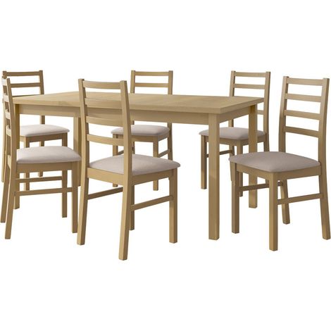 Conjunto de mesas y sillas para comedor Victorville 261, Roble Sonoma, 76x92x160cm, Diámetro: 0, Número de asientos: 4, Estilo: Contemporary
