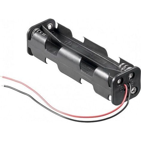 Portapilas plano para 8 pilas LR6 AA  Negro (1/3)