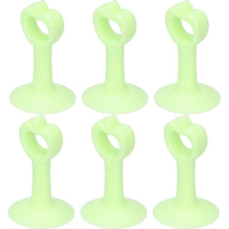 Lot de 6 butées de porte en silicone anti-choc, protection murale verte pour salle de bain et maison (1/5)