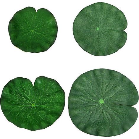 Künstliche Lotusblätter, 4er-Pack, wasserfest, Teichpflanzen, 4 Größen, künstliche Blätter