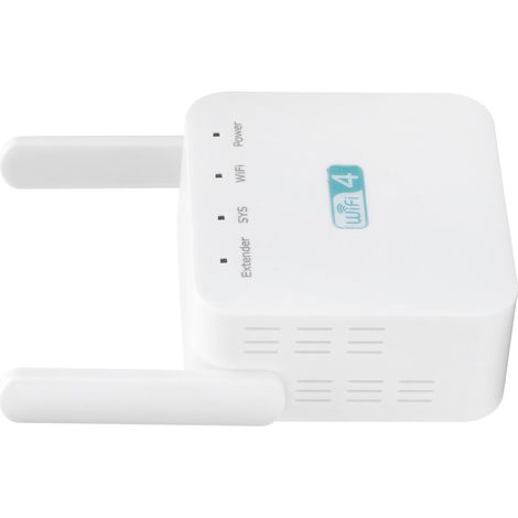300-Mbit/s-WLAN-Repeater mit Dual-Antennen-Signalverstärker, Reichweitenverlängerung, Weiß, EU-Stecker 100–240 V (1/5)