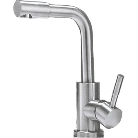 Robinet de cuisine pivotant à 360° en acier inoxydable brossé avec cartouche céramique et rallonge de 60 cm