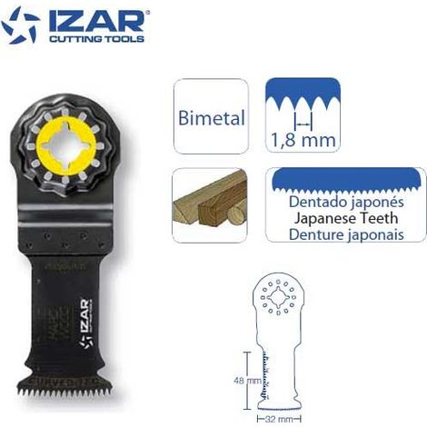lame outil-multifonctions Starlock Izar bimétal coupe courbe pour bois dur