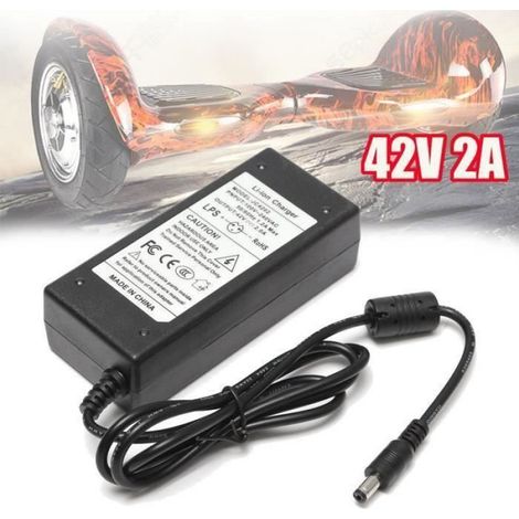 Chargeur - JC4202 - Hoverboard - 36V Li-ion - DC 42V 2000mA - Noir