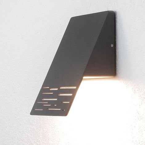 LED Außenlampe Anthrazit Wandleuchte außen B: 15 cm Aluminium Wandlampe Haus Fassade (1/5)