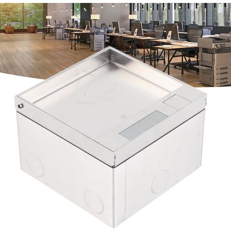 Deux prises de courant universelles sont encastrées dans un boîtier de prise de sol dissimulé avec un couvercle rabattable plat en acier inoxydable, 45 pouces AC250V. (1/5)