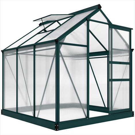 Serre de jardin en aluminium avec toit en polycarbonate 190 x (1/5)