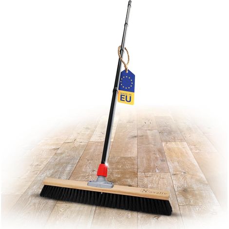 Balai Novaliv Grand Balai d'Entrée 60 cm avec Manche Poils Poils Synthétiques Balai Fin avec Manche Idéal comme Balai d'Atelier Balai d'Entrée Balai