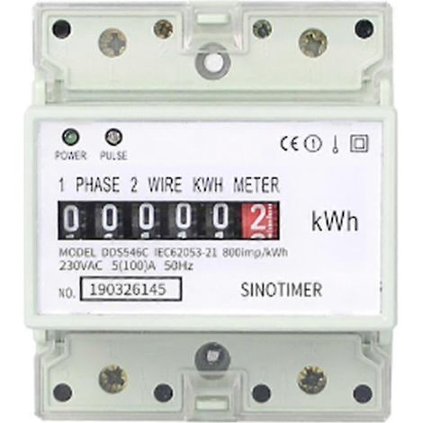 Compteur d'énergie monophasé à deux fils 220 V CA 100 A, compteur kWh analogique, consommation électrique (1/5)
