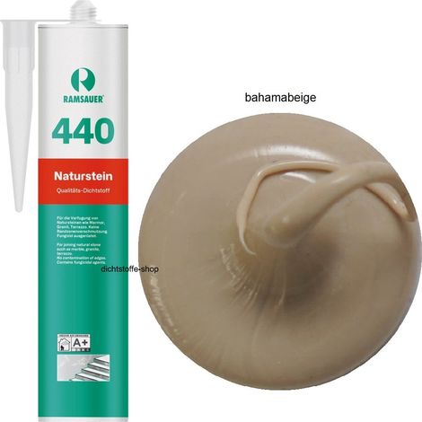 Ramsauer 440 Naturstein Silikon Fugen Dichtstoff 310ml Kartusche bahamabeige