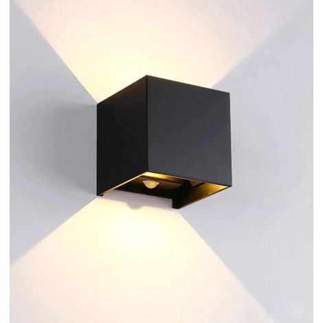 [Applique murale LED avec détecteur] de mouvement 10W blanc chaud aluminium pur IP65 pour jardin allée escalier intérieur/extérieur (1/4)
