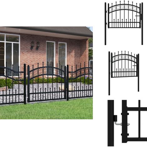 Portail et sommet de lance Noir 103x120 cm Acier enduit poudre - Portail De Clôture - Portails De Clôture - Clôture - Portail De Jardin (1/5)