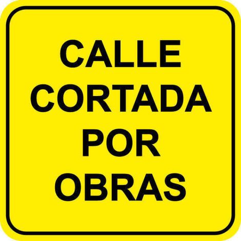 Señal reflectante calle cortada por obras en acero galvanizado SEKURECO 90 x 90 cm (1/3)