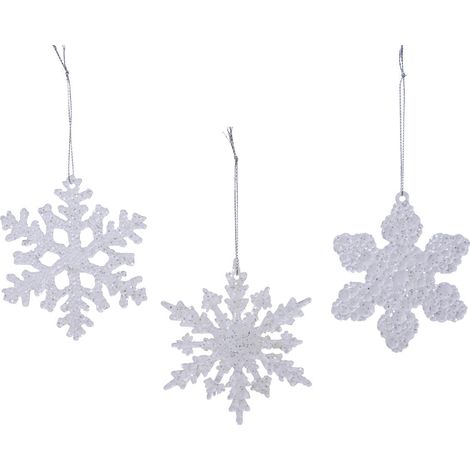 Fiocco di Neve 1 Pezzo da Appendere Modello Assortito 10x10x0.5cm